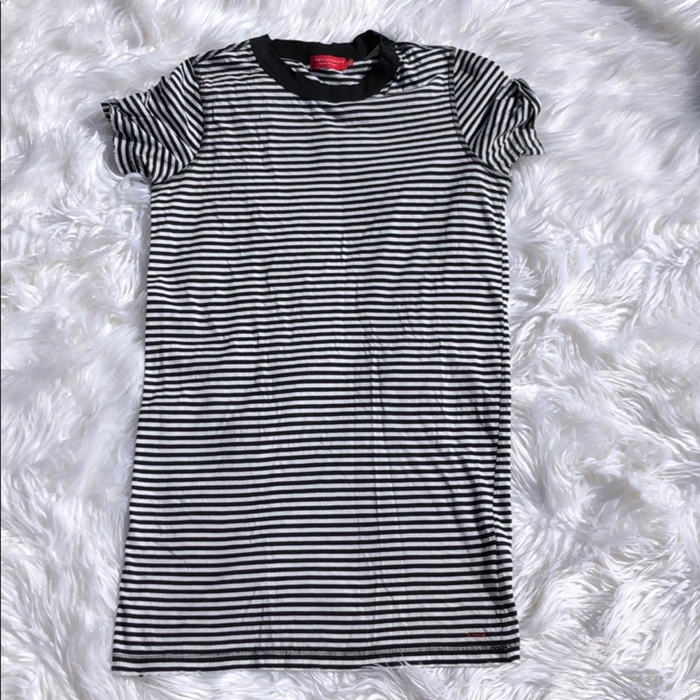 N:PHILANTHROPY Distressed Striped T-Shirt Dress